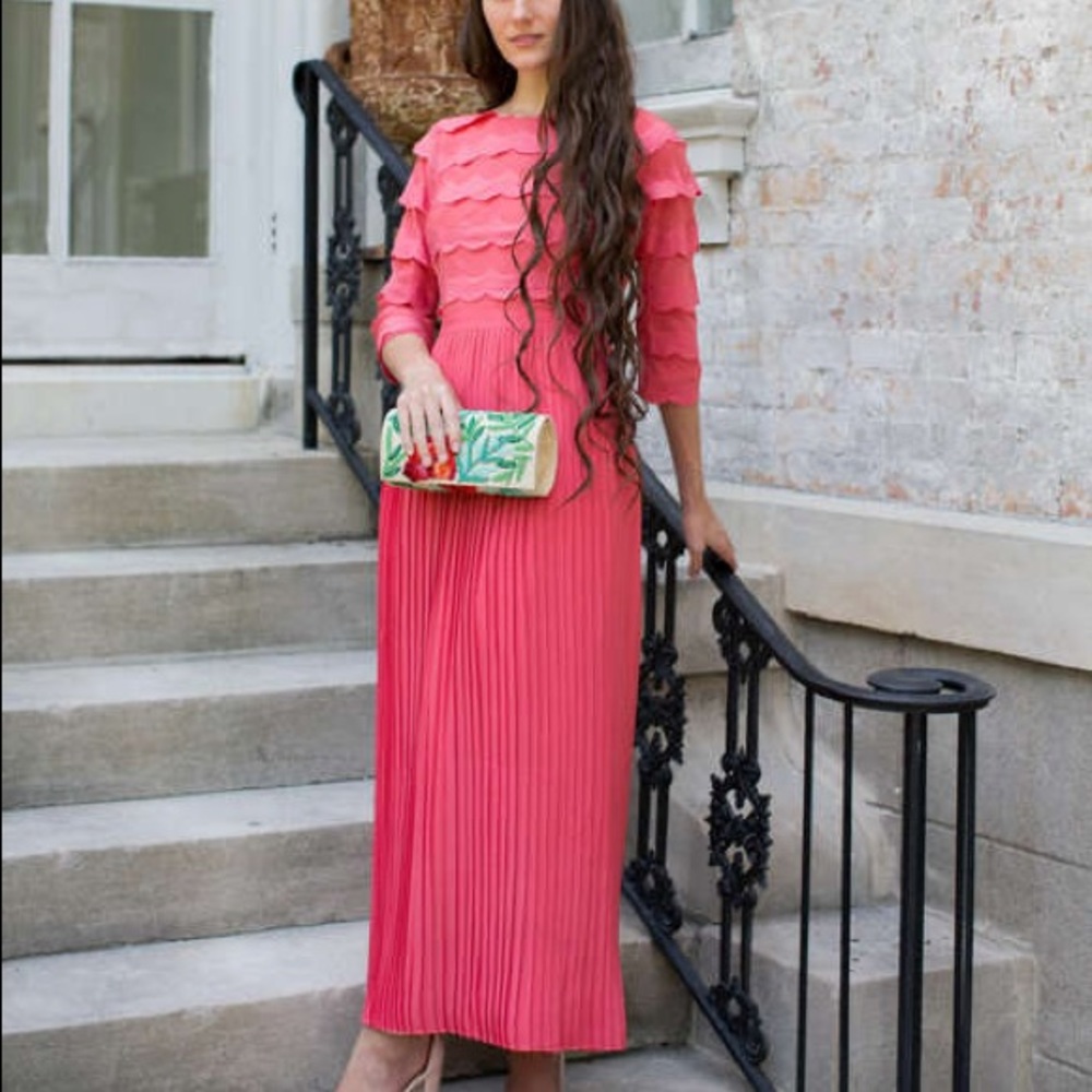 Petals & Pleats midi length dress